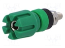 Socket; 4mm banana; 30A; 60VDC; 48mm; green; nickel plated; 30mΩ