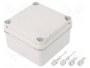 Enclosure: multipurpose; X: 111mm; Y: 111mm; Z: 68mm; light grey