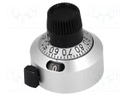 Precise knob; with counting dial; Shaft d: 6.35mm; Ø22.2x22.2mm