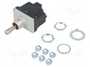 Switch: toggle; Pos: 3; DPDT; ON-ON-(ON); 15A/125VAC; Leads: screw