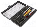Screwdriver bits; Pcs: 65; Package: box; Mounting: hexagonal 4mm