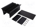 Heatsink: with case; black; aluminium; anodized; Y: 80mm; X: 143mm