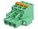 Pluggable terminal block; 5mm; ways: 3; angled 90°; plug; female