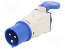 Connector: AC supply; adapter; male/female; 16A; 230VAC; Schuko
