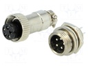 Socket,plug; microphone MINI; male,female; PIN: 5; MINI; soldering