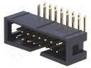 Socket; IDC; male; PIN: 16; angled 90°; THT; gold-plated; 2.54mm