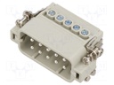 Connector: HDC; contact insert; male; CDA; PIN: 10; 10+PE; 16A; 600V