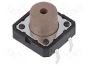 Microswitch TACT; SPST; Pos: 2; 0.05A/12VDC; THT; none; 1.8N; 8.5mm
