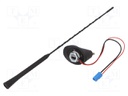 Antenna; car top; 0.4m; AM,FM; Opel; with amplifier; 0.3m; 12VDC