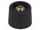 Knob; without pointer; polyamide; Shaft d: 6mm; Ø20x16mm; black