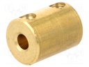 Adapter; brass; Shaft d: 4mm; copper; Shaft: smooth; Hole diam: 4mm