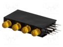 LED; in housing; amber; 3mm; No.of diodes: 4; 20mA; 80°; 1.6÷2.6V