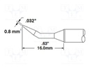Tip; bent conical; 0.8x16mm; 302°C; for soldering station