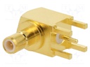 Socket; SMB; male; angled 90°; 50Ω; THT; teflon; gold-plated