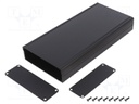 Enclosure: with panel; AKG; X: 105mm; Y: 220mm; Z: 34mm; aluminium