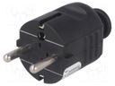 Connector: AC supply; plug; Layout: 2P+PE; black; 230VAC; 16A; PIN: 3