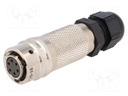 Connector: circular; PT; plug; female; PIN: 6; with cable gland
