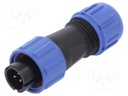 Plug; male; SP11; PIN: 3; IP68; 4÷6.5mm; 5A; soldering; for cable