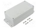 Enclosure: multipurpose; X: 80mm; Y: 160mm; Z: 55mm; polycarbonate
