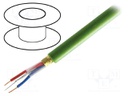 Wire; EiB/KNX; 2x2x0,8mm2; solid; Cu; PVC; green; 100m