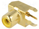 Socket; RCA; female; angled 90°; THT; brass; gold-plated; on PCBs