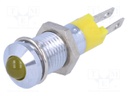 Indicator: LED; prominent; 12÷14VDC; Cutout: Ø8.2mm; IP40; metal