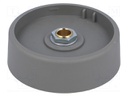 Knob; without pointer; polyamide; Shaft d: 6mm; Ø50x16mm; grey