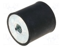 Vibration damper; M8; Ø: 30mm; rubber; L: 20mm; H: 8mm