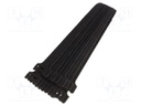 Hook and loop fastener; L: 240mm; W: 16mm; black; 20pcs; Ømax: 65mm