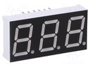 Display: LED; 7-segment; 14.2mm; 0.56"; No.char: 3; red; 15mcd; anode