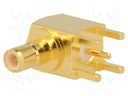 Socket; SMB; male; angled 90°; 50Ω; THT; teflon; gold-plated; 0.3dB