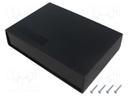 Enclosure: with panel; X: 190mm; Y: 136mm; Z: 42mm; ABS; black