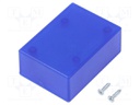 Enclosure: multipurpose; X: 36mm; Y: 50mm; Z: 20mm; ABS; screwed