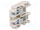 Splice terminal: rail; 1.5÷10mm2; ways: 1; terminals: 2; grey; 500V