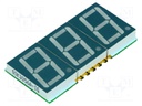 Display: LED; 7-segment; 14.22mm; 0.56"; No.char: 3; green; 10÷35mcd