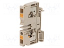 Splice terminal: rail; 6mm2; ways: 1; terminals: 2; beige; wemid