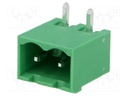 Pluggable terminal block; 5.08mm; ways: 2; angled; socket; male