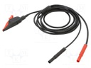 Kelvin cable; 20A; banana plug 4mm x2,aligator clip; insulated