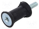 Vibration damper; M8; Ø: 30mm; rubber; L: 20mm; Thread len: 23mm