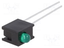 LED; in housing; green; 3mm; No.of diodes: 1; 10mA; 60°; 1.5÷2.7V