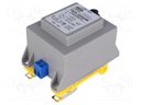Transformer: encapsulated; 25VA; 230VAC; 12V; 2.08A; Mounting: DIN