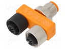 T adapter; M12 male,M12 female x2; A code-DeviceNet / CANopen