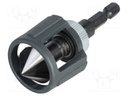 Wood,metal,plastic; 1/4" (C6,3mm); Tool: countersink bit