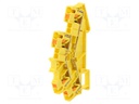 Splice terminal: rail; 0.14÷4mm2; ways: 2; terminals: 4; yellow