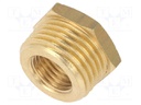 Thread adapter; Mat: brass; Ext.thread: 1/4"; Int.thread: 1/2"