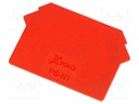 End plate; Application: ZUG; red; Width: 1mm; polyamide; -25÷120°C