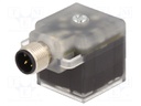 Adapter; M12 male,DIN 43650 plug; PIN: 3; angled 90°; Case: form A