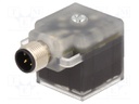 Adapter; DIN 43650 plug,M12 male; PIN: 3; angled 90°; form A