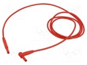 Test lead; 10A; banana plug 2mm,angular banana plug 2mm; Len: 1m