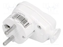 Connector: AC supply; plug; Layout: 2P+PE; white; 250VAC; 16A; PIN: 3